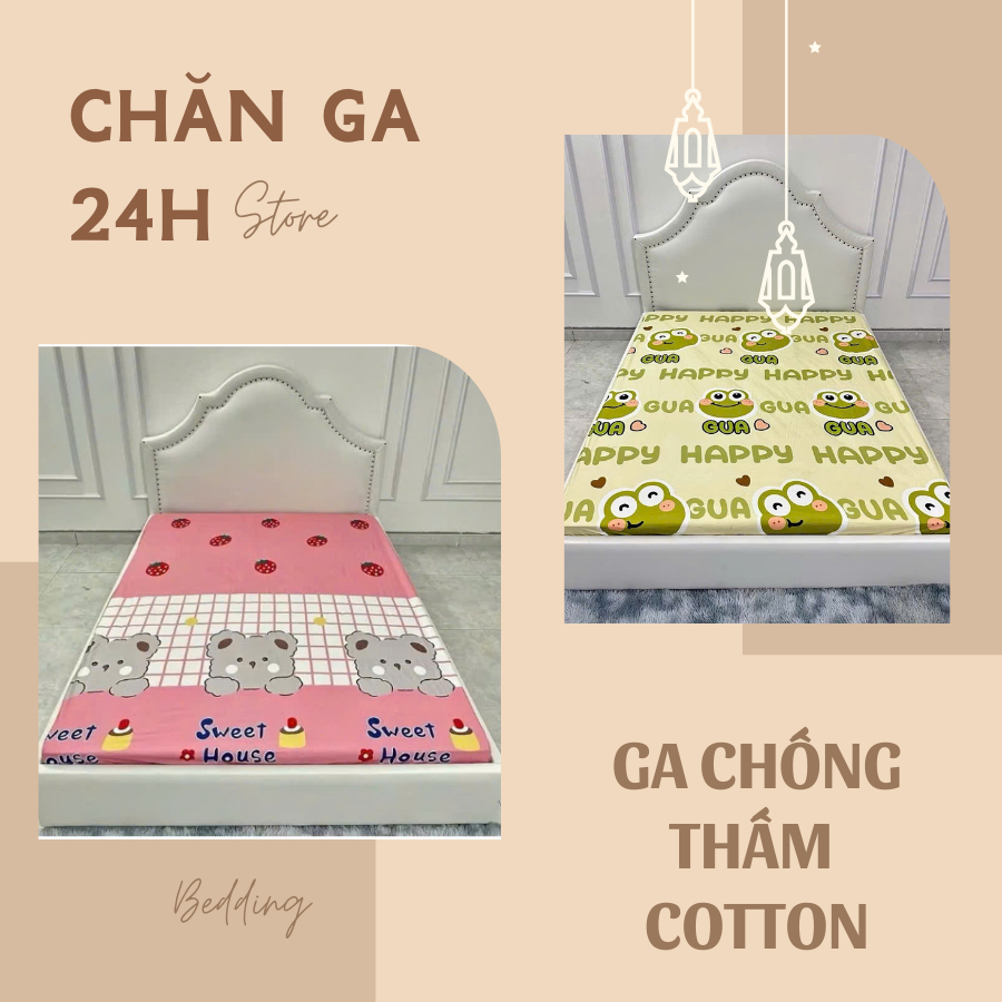 Ga Chống Thấm Cotton Hàn Quốc,1m,m2,m5,m6,m8 đủ kt. Nằm Trực Tiếp Không Nóng, Không bí, K Sột Soạt