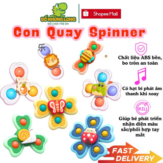 Đồ Chơi Con Quay Spinner BỐ KHỦNG LONG Hít Chân Không Đồ Chơi Chong Chóng Dính Tường Vui Nhộn Cho Bé