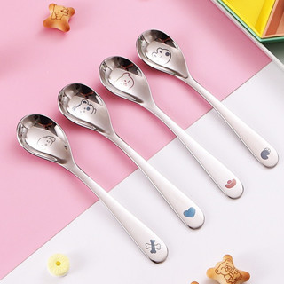 Thìa Inox tập ăn dặm cho bé, muỗng Inox không gỉ hình con vật 02