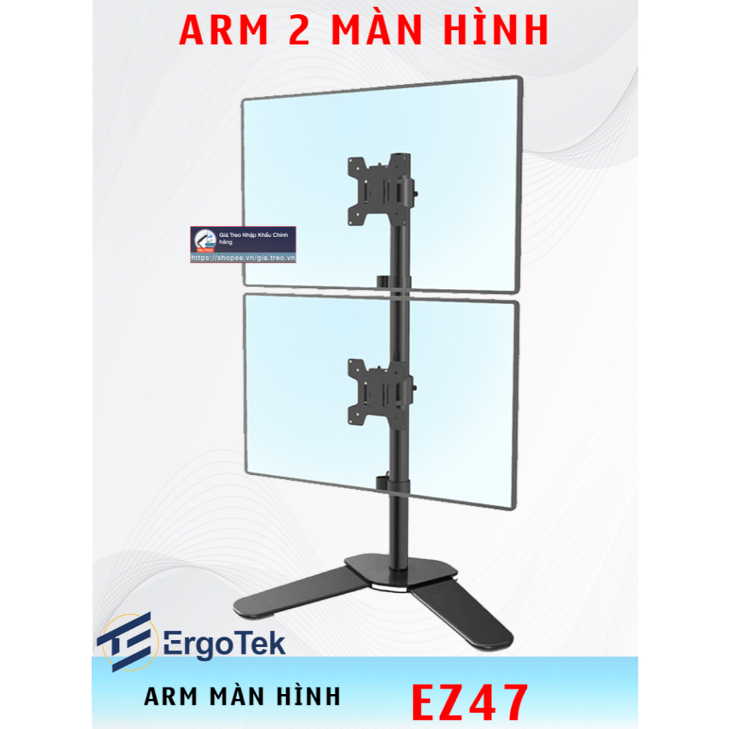 EZ27 - Arm 2 màn hình trên dưới - Giá treo màn hình cao 80cm - Arm nâng cao [17-27 Inch] M063 EZ47