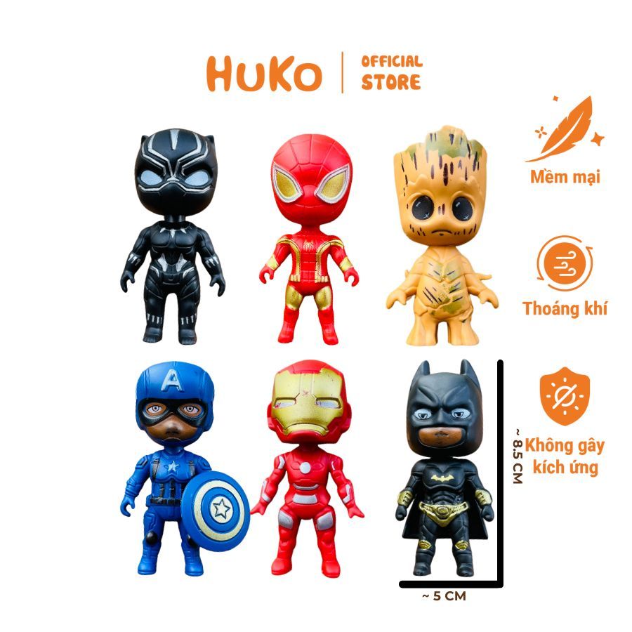 Đồ Chơi Cho Bé Trai Mô Hình 6 Siêu Nhân Cực Ngầu Mini HUKO HDC01 Bằng Nhựa An Toàn