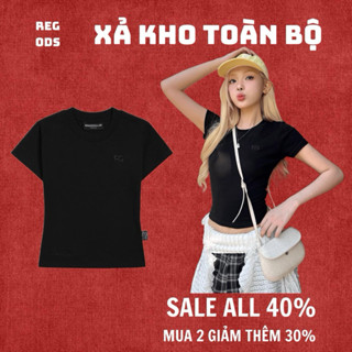 [ XẢ KHO TOÀN BỘ ] Áo thun babytee thêu w regods vải borib co giãn ôm body - Babytee w Regods