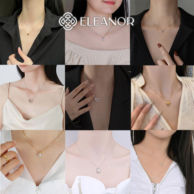 Dây chuyền nữ titan Eleanor Accessories đính đá đa dạng kiểu dáng phụ kiện trang sức vòng cổ 9633