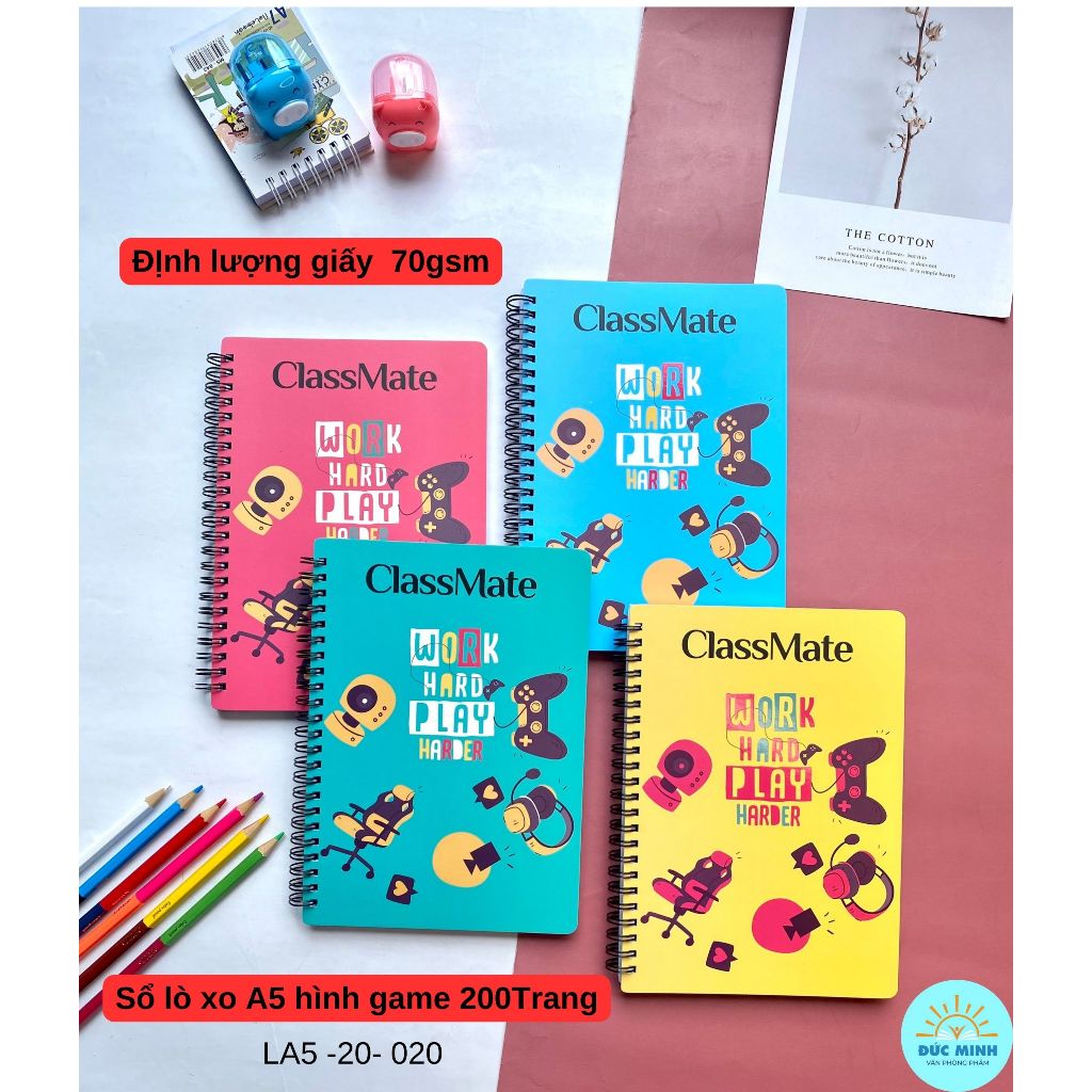 Sổ lò xo A5, A6,A7 200tr nhỏ gọn, sổ note Classmate Sổ tay ghi chép bỏ túi-vpp Doraemon