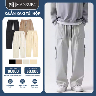  DEAL MỞ BÁN  Quần kaki túi hộp nam nữ ống rộng quần Cargo Pant kaki màu trơn basic phong cách thời trang k04 