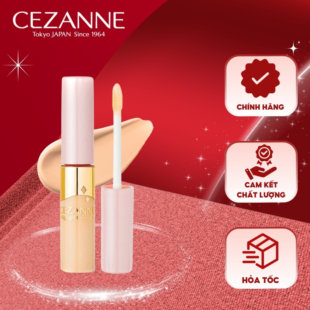 Kem che khuyết điểm Cezanne Highlight Concealer Nhật Bản độ che phủ cao chống thấm nước 8g