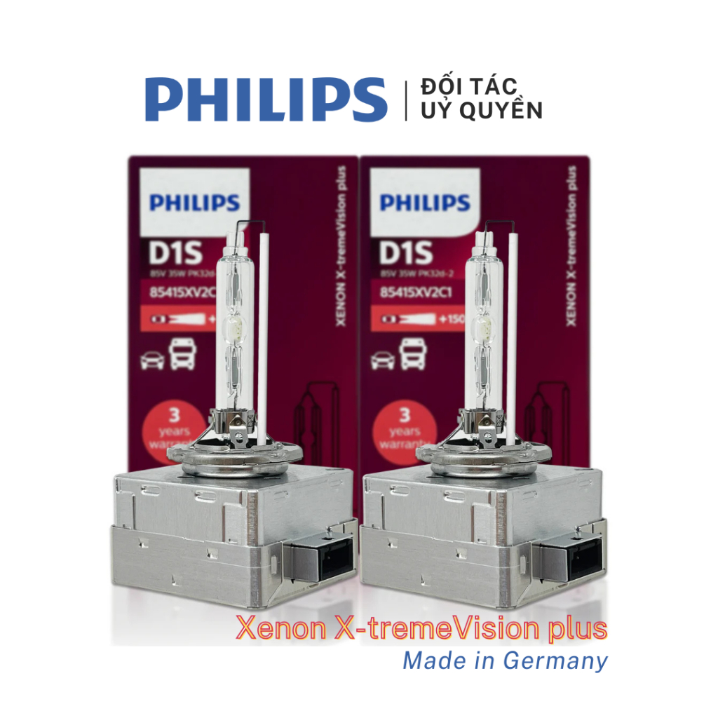 Bóng đèn ô tô/ xe hơi PHILIPS Xenon X-tremeVision Plus chân D1S mã 85415XV2C1 – Sản xuất tại Đức