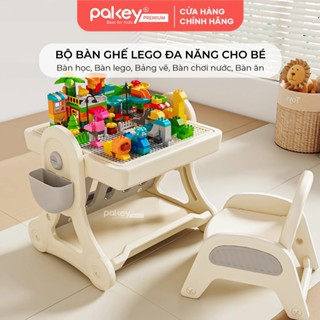 Bộ Bàn Ghế Lego Lắp Ghép PAKEY Đa Năng Kiêm Bàn Học Cho Bé, Bộ Bàn Học Chống Gù - Bảo Hành 12 Tháng