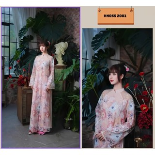 Áo Dài Cách Tân 4 Tà Kim Sa Dáng Suông Xưa Cách Tân Nữ Mặc Tiệc Tết Siêu Đẹp