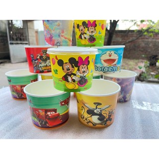 GIÁ SỈ THÙNG 1000 Tô giấy 300ml in họa tiết, cốc giấy đựng kem - giao màu ngẫu nhiên