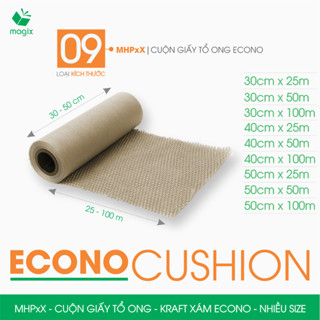 MHPxX - Cuộn giấy tổ ong chống sốc - Kraft xám Siêu Tiết Kiệm ECONO - Giấy gói hàng, gói quà