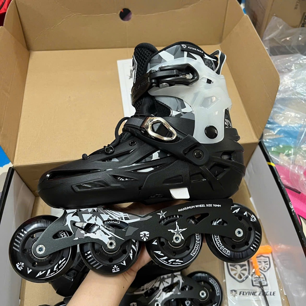 Giày trượt patin trẻ em FLYING EAGLE S6S+NEW, giày patin bánh cao su đặc, khung titan chắc chắn