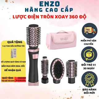 Lược điện ENZO 756,ENZO 758 thương hiệu Italia, lược điện xoay tự động 4in1, uốn mái, uốn cụp tóc, chải thẳng