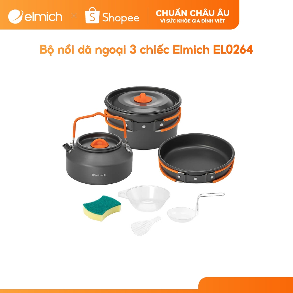 [Outlet S2] Bộ nồi dã ngoại 3 chiếc Elmich EL0264