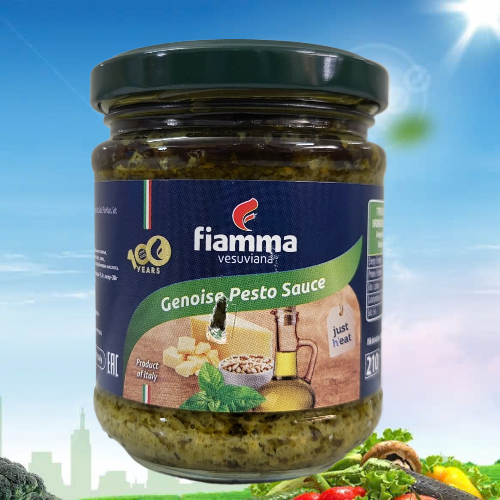 FIAMMA ++ Lọ TT 180g ++ SỐT PESTO RAU HÚNG QUẾ / Ý / VESUVIANA Homestyle Genoise Pesto Sauce
