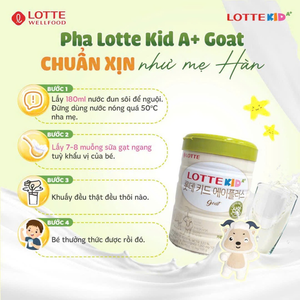SỮA  DÊ LOTTE  KID A   PHÁT  TRIỂN TOÀN DIỆN CHO BÉ