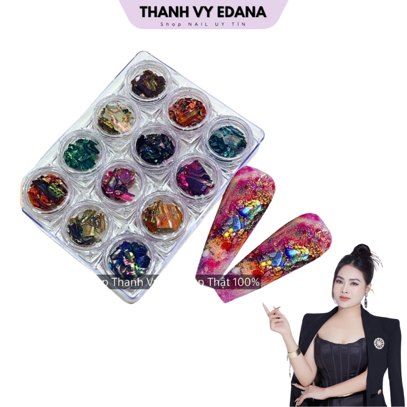 Xà Cừ Vân Gỗ, Sét 12 Hũ [Thanh Vy Nail]