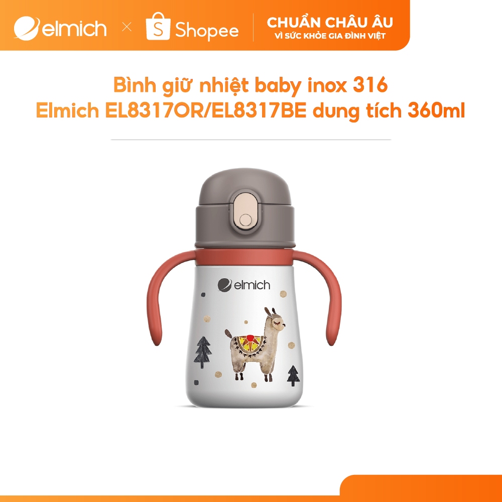 [Outlet S2] Bình giữ nhiệt baby inox 316 Elmich EL8317OR/EL8317BE dung tích 360ml