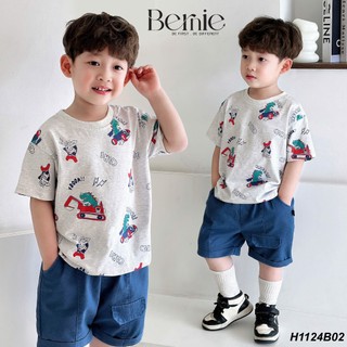  Bộ cộc tay bé trai Siêu nhân Khủng long Bernie siêu Cool ngầu - Bộ hè bé trai 9-26kg - H1124B02 