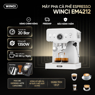 Máy pha cà phê Espresso, Latte, Capuchino Winci EM4212, Bảo hành 1 năm.