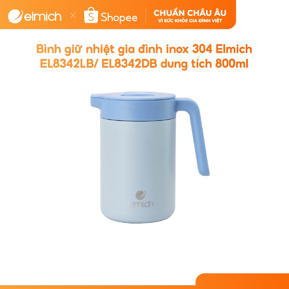 [Outlet S2] Bình giữ nhiệt gia đình inox 304 Elmich EL8342LB/ EL8342DB dung tích 800ml