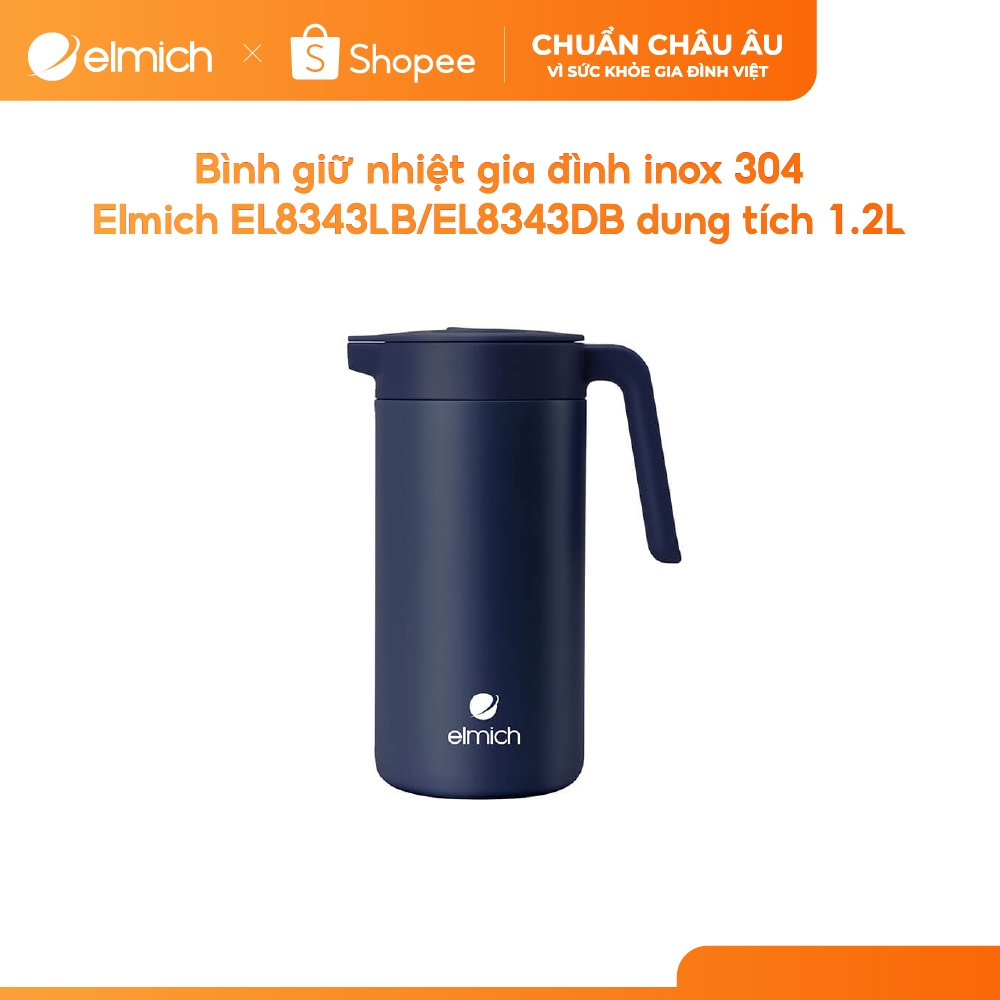 [Outlet S2] Bình giữ nhiệt gia đình inox 304 Elmich EL8343LB/EL8343DB dung tích 1.2L