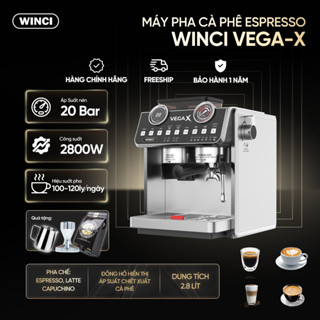 Máy pha cà phê tự động WINCI VEGA - X, Thiết kế sang trọng hiện đại, Bảo hành toàn quốc 1 năm