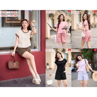 5ATC17  Áo phông cotton tay liền có phối, Chất liệu Cotton cao cấp mềm mại, dễ chịu với mọi làn da
