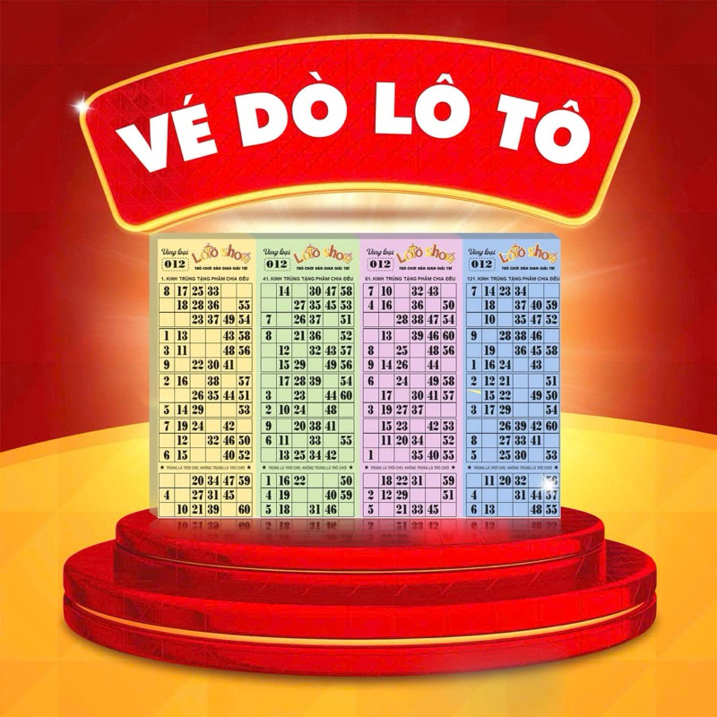 Vé Dò Lô Tô (Loto) Loại 60 Số - 160 tờ vé - In Vé Mekong