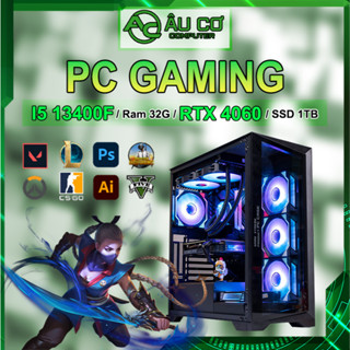 PC Gaming, Máy tính Gaming, Cây Gaming, PC đồ hoạ chơi game Intel i5 13400f / Ram 32G / RTX 4060 8G / Vỏ kính bể cá