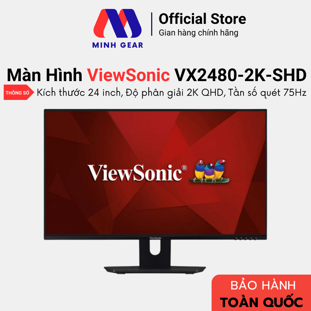 Màn hình Viewsonic VX2480-2K-SHD QHD, 24 inch, IPS, 75Hz (Hàng Chính Hãng)