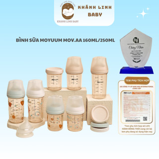   Sẵn   Tặng đục lỗ  Bình sữa Moyuum Mov.aa 160ml 250ml trơn moyuum hoạ tiết mẫu mới nhất 2025-Khanhlinhbaby 