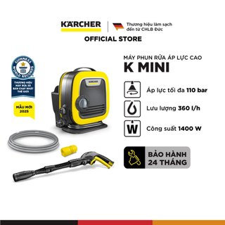   Mới 2025  Máy phun rửa áp lực cao Karcher K Mini - Công suất 1400W áp lực tối đa 110 bar nhỏ gọn - Bảo hành 24 tháng 