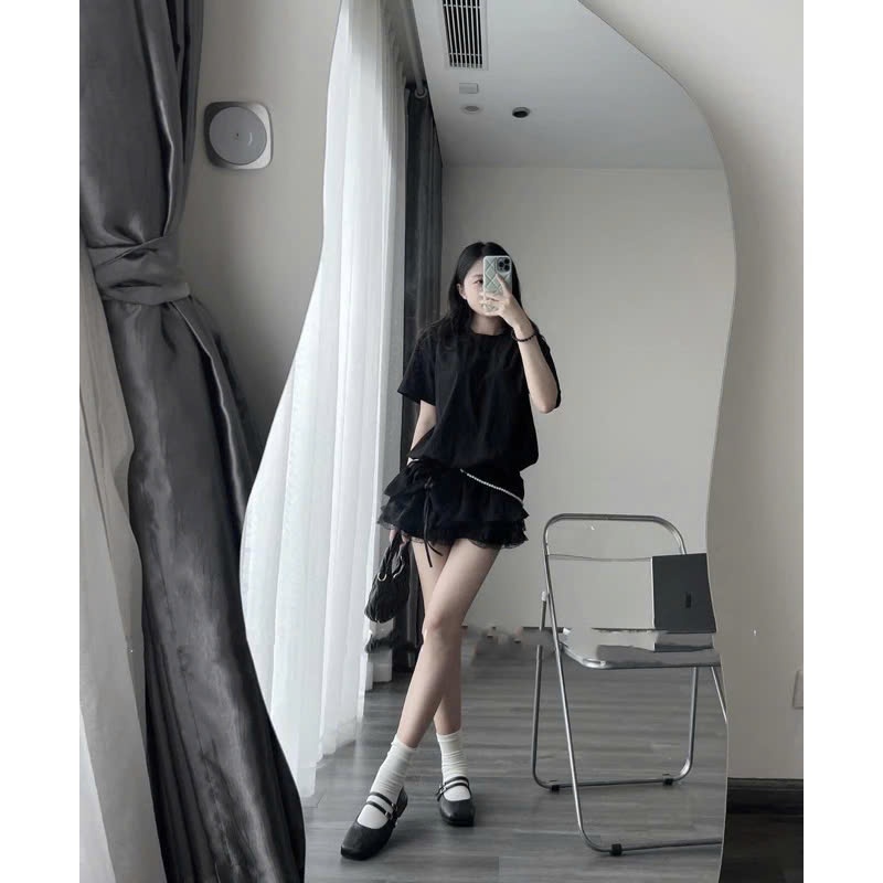 [TẶNG KÈM QUẦN] Set bộ jumpsuit gió su liền chân váy phối ren kèm dây ngọc sang chảnh NA44 | BigBuy360 - bigbuy360.vn
