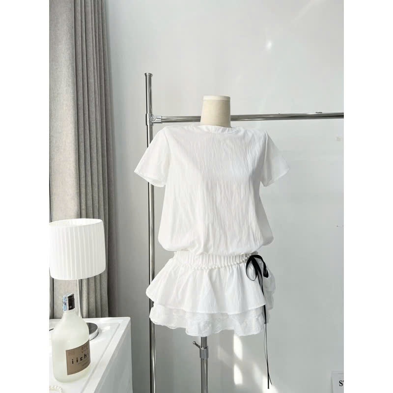 [TẶNG KÈM QUẦN] Set bộ jumpsuit gió su liền chân váy phối ren kèm dây ngọc sang chảnh NA44 | BigBuy360 - bigbuy360.vn