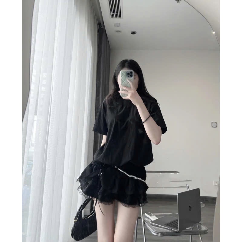 [TẶNG KÈM QUẦN] Set bộ jumpsuit gió su liền chân váy phối ren kèm dây ngọc sang chảnh NA44 | BigBuy360 - bigbuy360.vn