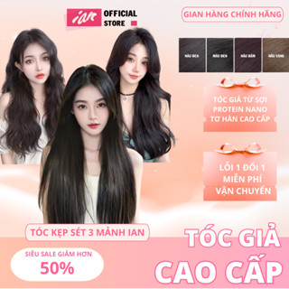 Kẹp Tóc Giả Kẹp Phồng Sét 3 Dải Thẳng có độ dài 45cm và 55cm