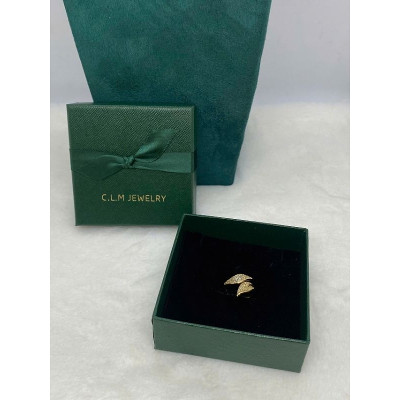 Nhẫn Hợp Kim Mạ Vàng Kiểu 2 Chiếc Lá Nối - Vàng Nhạt MS625, Vàng Đậm MS623