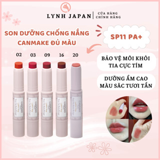 Son dưỡng chống nắng có màu Canmake Stay On Rouge Balm 02 03 09 16 20 Nhật Bản