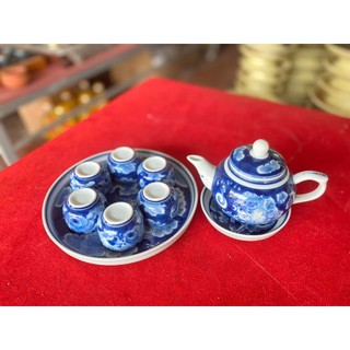 bộ ấm chén thờ mini men lam