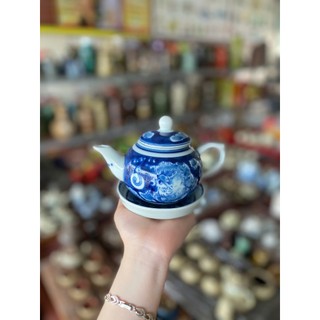 bộ ấm chén thờ mini men lam