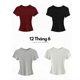 [ SLIM TEE] Áo thun Baby Tee Siêu Ôm body, thun tăm lạnh chất co dãn 12 Tháng Sáu MA 208