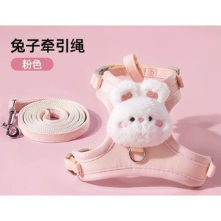Dây dắt chó mèo có thể điều chỉnh dây hình gấu/thỏ trắng dễ thương