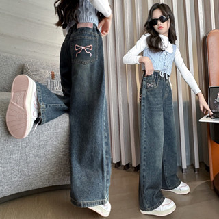 Quần jean bé gái, quần jean ống rộng bé gái LUNASHOP từ 27 đến 48kg M20257