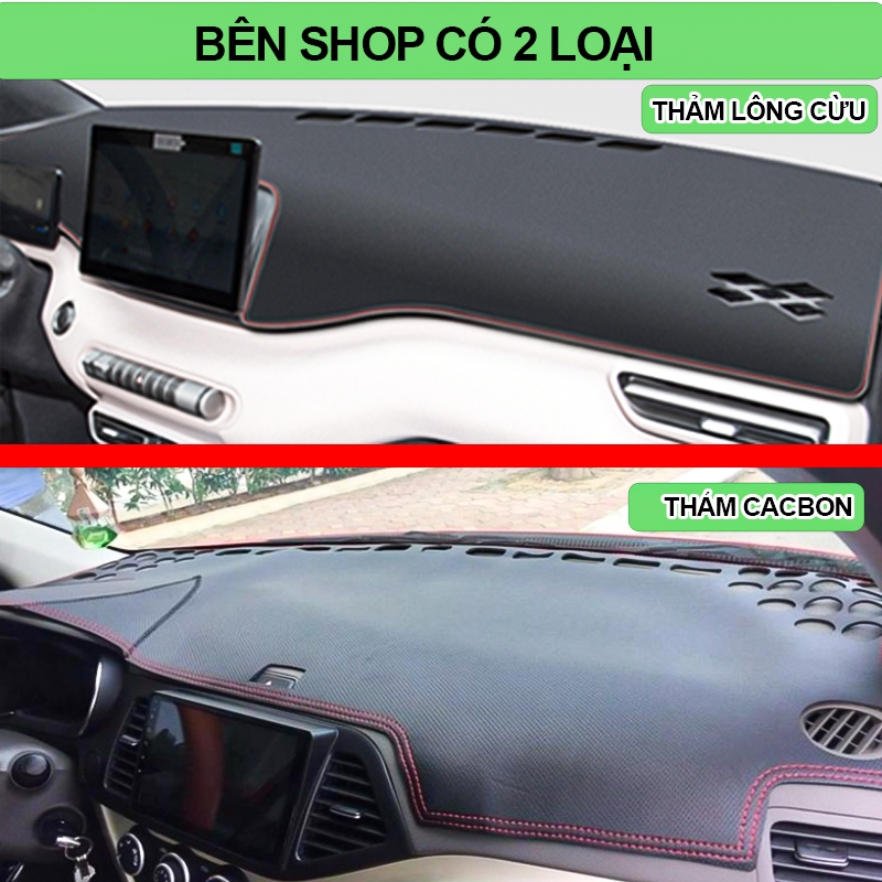 Thảm taplo ô tô da cacbon thảm nhung lông cừu cho xe ô tô MITSUBISHI