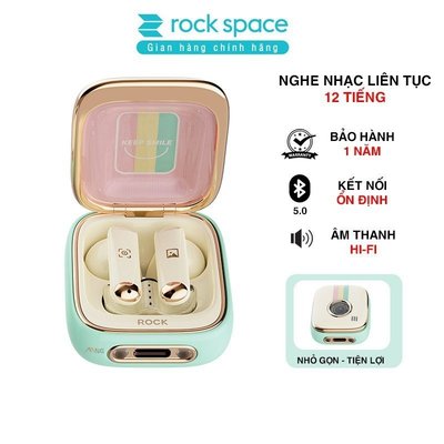 Tai nghe bluetooth không dây nhét tai TWS Rockspace Retro Style có mic chơi game nghe nhạc có BH