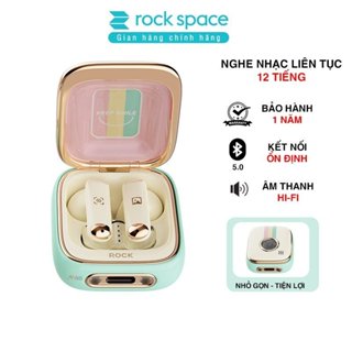 Tai nghe bluetooth không dây nhét tai TWS Rockspace Retro Style có mic chơi game nghe nhạc có BH
