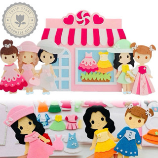 Đồ Chơi CỬA HÀNG THỜI TRANG Vải Nỉ - Thay đồ búp bê - (Hình Thật 100%) - SV Handmade Tulip Store