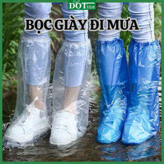 Bọc giày trời mưa ủng bọc giày chống nước nilon dày dặn tái sử dụng nhiều lần Dotina BGTM01