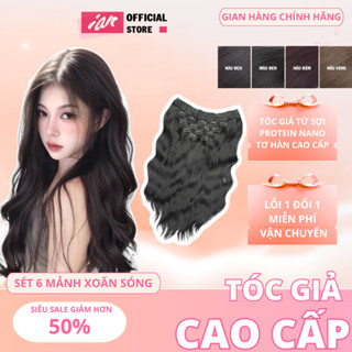 Tóc Kẹp 6 Phím iAn, Tóc Giả Kẹp iAn,Tóc 6 phím thẳng, xoăn, sóng trục, song lơi độ dài 40-50cm